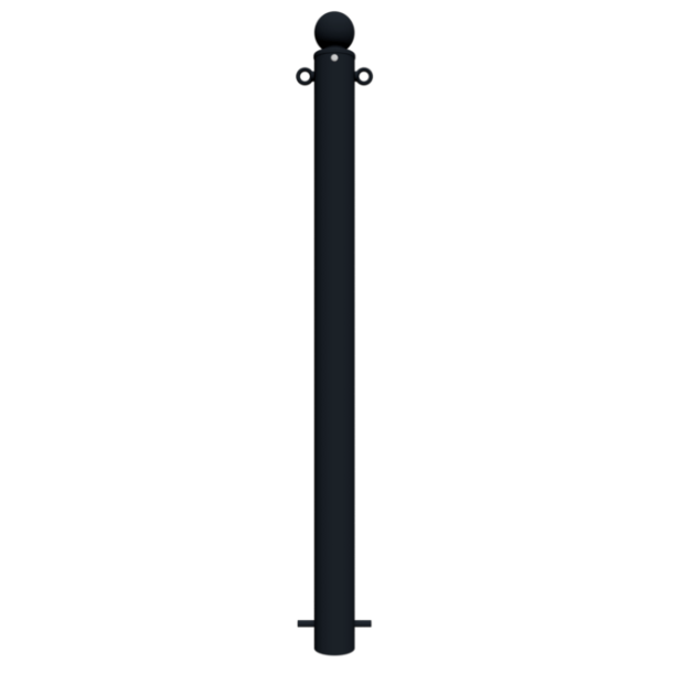 Dekorativ puller | Serie 484B | � 82 mm | fastmonteret, til indst�bning i beton med jordanker, total l�ngde ca. 1300 mm | uden l�s | med 2 �jer